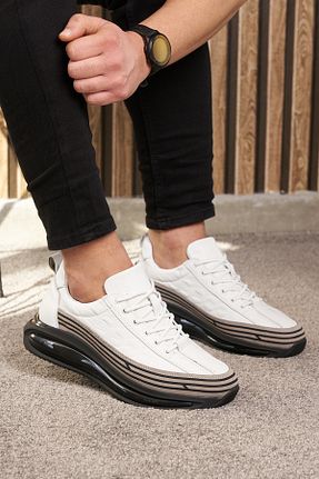 کفش اسنیکر سفید مردانه چرم اصل İmerShoes - کد 895057203