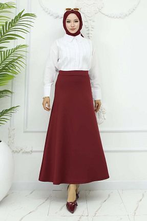دامن حجاب زرشکی زنانه کلوش nacar çarşı - کد 900843238