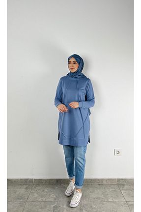 تونیک آبی زنانه بافتنی SOFT - کد 900844586
