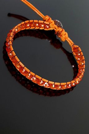 دستبند جواهر نارنجی زنانه زیرکن Seven Art Jewelry - کد 464578354