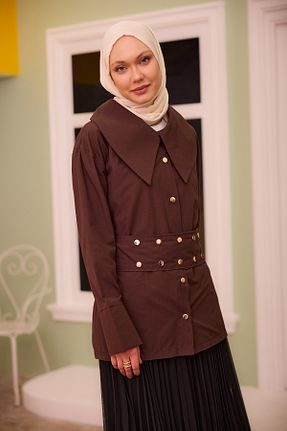 پیراهن حجاب قهوه ای رگولار LOCCO - کد 900913037