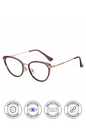 عینک محافظ نور آبی قهوه ای زنانه 52 Corney Design - کد 884890407