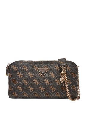 کیف دوشی قهوه ای زنانه چرم مصنوعی Guess - کد 864944970