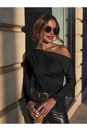 بلوز مشکی زنانه ساده HAZEGO - کد 901039357