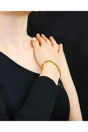 دستبند استیل (فولاد) طلائی زنانه استیل (فولاد) MARCİELO Accessories - کد 900728978