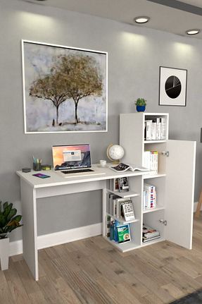 میز تحریر سفید 122 سانتی متر Moonlife - کد 80300697
