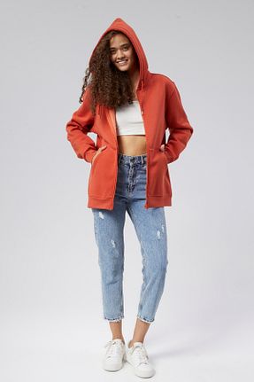 سوئیشرت نارنجی زنانه ساده M MOONCOVER - کد 871773432