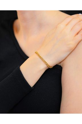 دستبند استیل (فولاد) طلائی زنانه استیل (فولاد) MARCİELO Accessories - کد 900727596