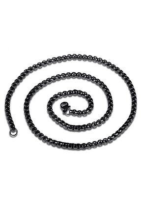 گردنبند استیل ( فولاد ) مشکی مردانه استیل (فولاد) Chavin - کد 31109262