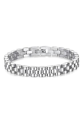 دستبند استیل (فولاد) طوسی مردانه استیل (فولاد) Chavin - کد 786949983