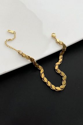 دستبند استیل (فولاد) طلائی زنانه استیل ضد زنگ Chavin - کد 852419465