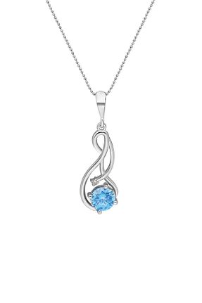 گردنبند نقره آبی زنانه 925 عیار Chavin - کد 808326061