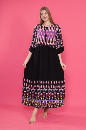 لباس سایز بزرگ مشکی زنانه بافتنی mervemoda - کد 902195004
