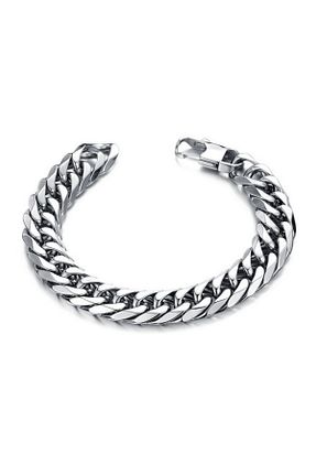 دستبند استیل (فولاد) سفید مردانه استیل (فولاد) Chavin - کد 31110090