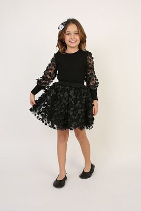 ست بالاتنه و پائین تنه مشکی بچه گانه پنبه پلی استر Dıgıl Kids - کد 902242523