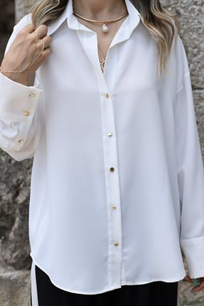 پیراهن سفید زنانه اورسایز bytugcekaya - کد 847651622