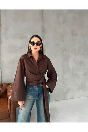 پیراهن قهوه ای زنانه کراپ AÈC PRIVÈ - کد 901084942