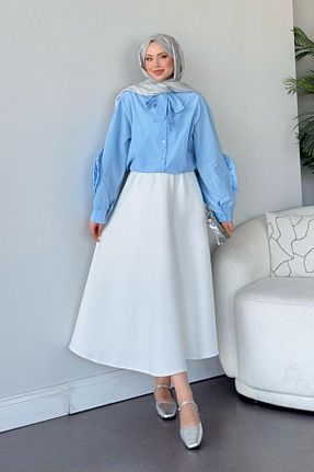 پیراهن حجاب آبی زنانه 3/4 Boy HAZA MODA - کد 901098550