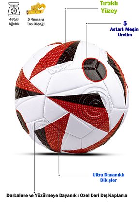 توپ فوتبال زرشکی 5 Numara x1marka - کد 901155385