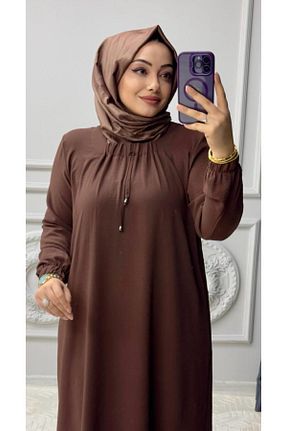 لباس حجاب قهوه ای زنانه رگولار Ebrarengiz Moda - کد 901165395