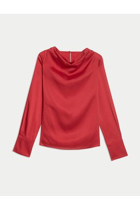 بلوز قرمز زنانه ساده Marks & Spencer - کد 901175284