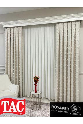 پرده زمینه نباتی کتان Taç - کد 901217808