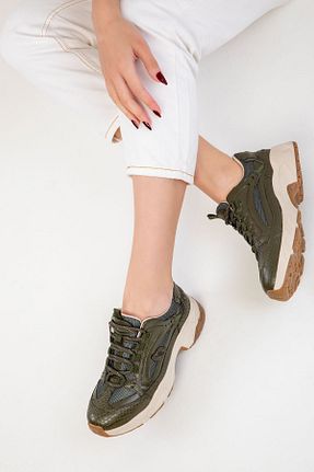 کفش اسنیکر خاکی زنانه بند دار SOHO - کد 899265114