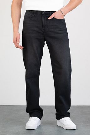 شلوار جین مشکی مردانه پاچه پهن HLT JEANS - کد 900382767