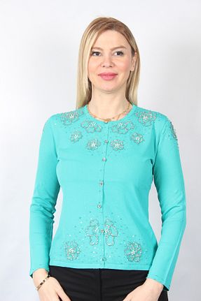 بلوز فیروزه ای زنانه ساده Sude - کد 134149234
