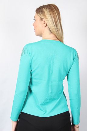 بلوز فیروزه ای زنانه ساده Sude - کد 134149234