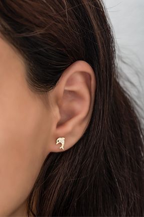 گوشواره نقره طلائی زنانه 925 عیار NEREZE - کد 135102181