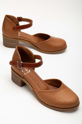 صندل قهوه ای زنانه پاشنه ضخیم ANALİN SHOES - کد 824534874