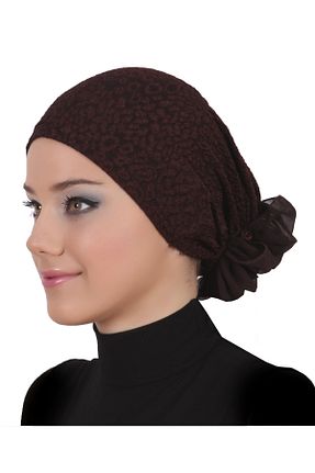 کلاه شنای حجاب قهوه ای زنانه fidan bone - کد 42560175