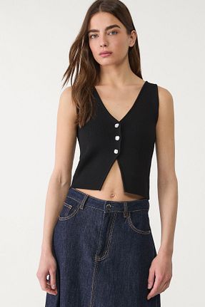 بلوز مشکی زنانه ساده Stradivarius - کد 900054226