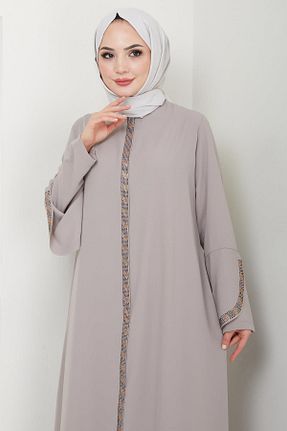 مانتو بلند حجاب بژ زنانه hafsamina - کد 900028559