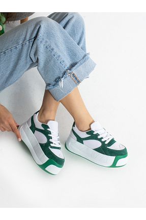 کفش اسنیکر سبز زنانه بند دار Alemdar Shoes - کد 900093846