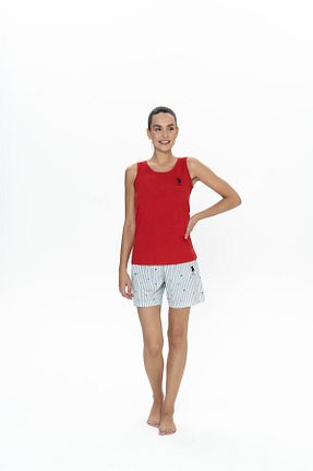 ست لباس راحتی قرمز زنانه %100 پنبه U.S. Polo Assn. - کد 900154212