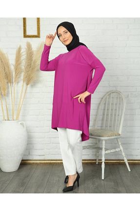 تونیک حجاب صورتی زنانه مخلوط ویسکون NİSUM MODA - کد 890953360