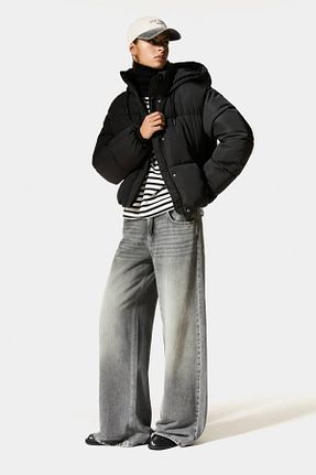 کاپشن مشکی زنانه رگولار Pull & Bear - کد 856220698