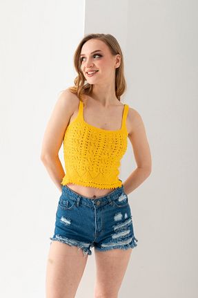 بادی زرد زنانه یقه مربعی Wega Moda - کد 900165666