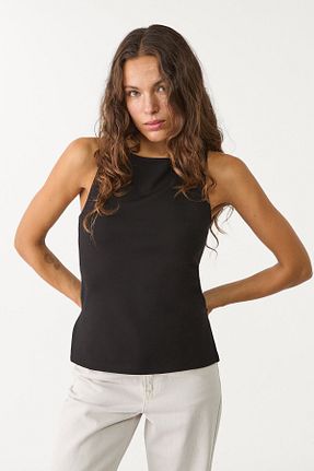 بلوز مشکی زنانه چاپی Stradivarius - کد 900159722