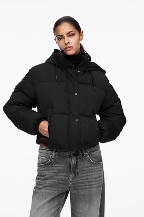کاپشن مشکی زنانه رگولار Pull & Bear - کد 856220698