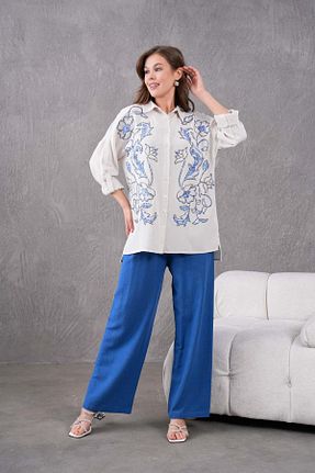 ست بالاتنه و پائین تنه آبی زنانه بافتنی BURRASCA - کد 899486242