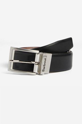 کمربند مشکی مردانه چرم خالص Barbour - کد 767798227