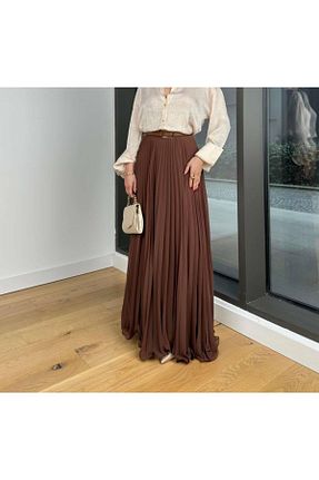 دامن قهوه ای زنانه بافتنی 02Lady Fashion - کد 900217927