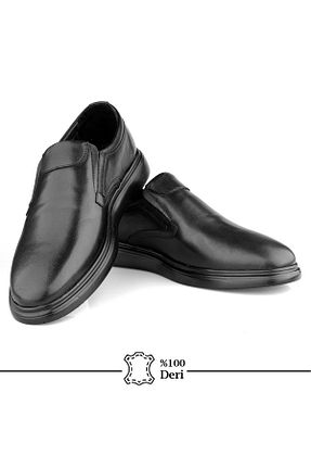 کفش کژوال مشکی مردانه چرم خالص depderi - کد 900223358