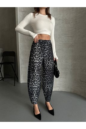 شلوار طوسی زنانه لیکرا MevaMoss - کد 900228600