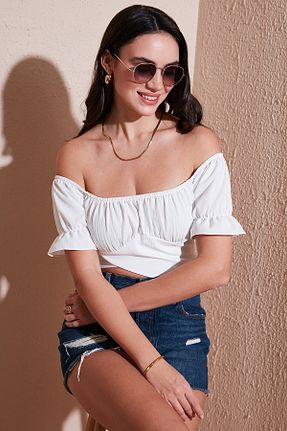 بلوز سفید زنانه ساده Lela - کد 900257637