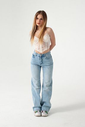 شلوار جین آبی زنانه پاچه لوله تفنگی MODA - کد 900261156