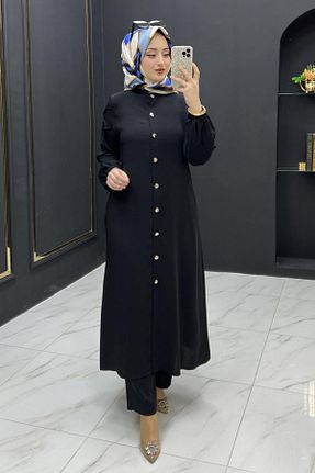 ست بالاتنه و پائین تنه حجاب مشکی زنانه سایز بزرگ Mercan - کد 900277938